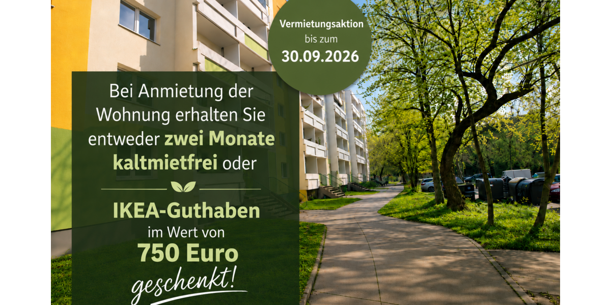 Etagenwohnung Halle (Saale) Neustadt - 3 Zimmer, 59 m&sup2;, 425&euro; | Angebot:27338798