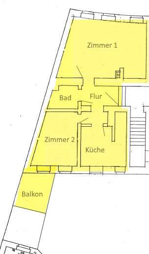 Etagenwohnung Halle Paulusviertel - 2 Zimmer, 78 m&sup2;, 663&euro; | Angebot:26073062