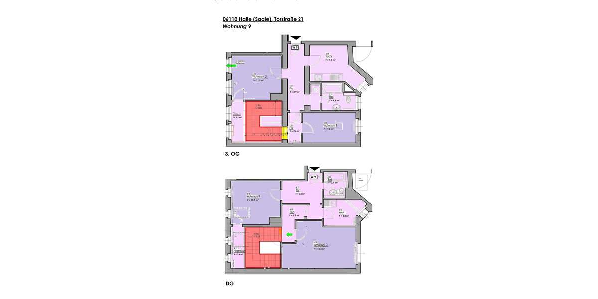 Etagenwohnung Halle Südliche Innenstadt - 4 Zimmer, 104 m&sup2;, 980&euro; | Angebot:26478885